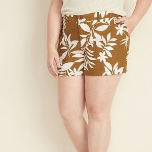 Mid-Rise Plus-Size Everyday Linen-Blend Shorts